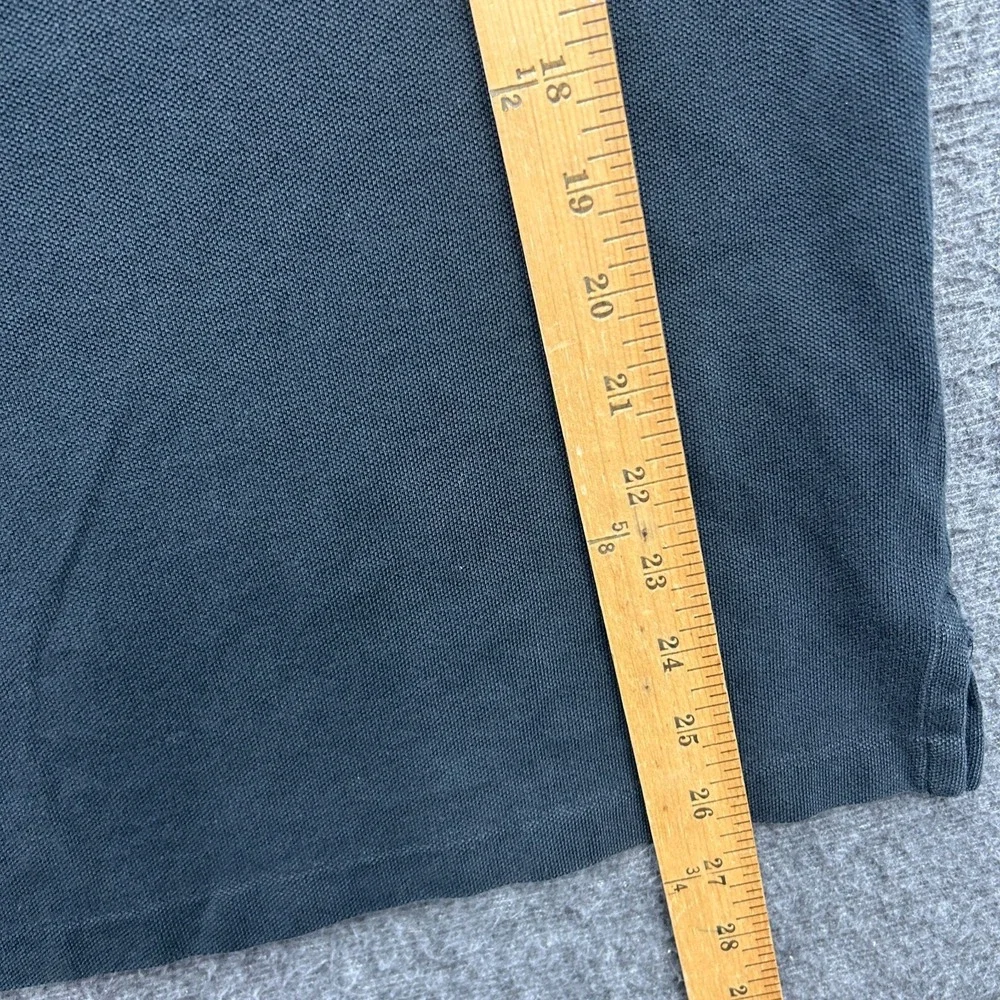 Polo Ralph Lauren Shirt Mens Medium M Classic Fit Black Spellout Placket Faded